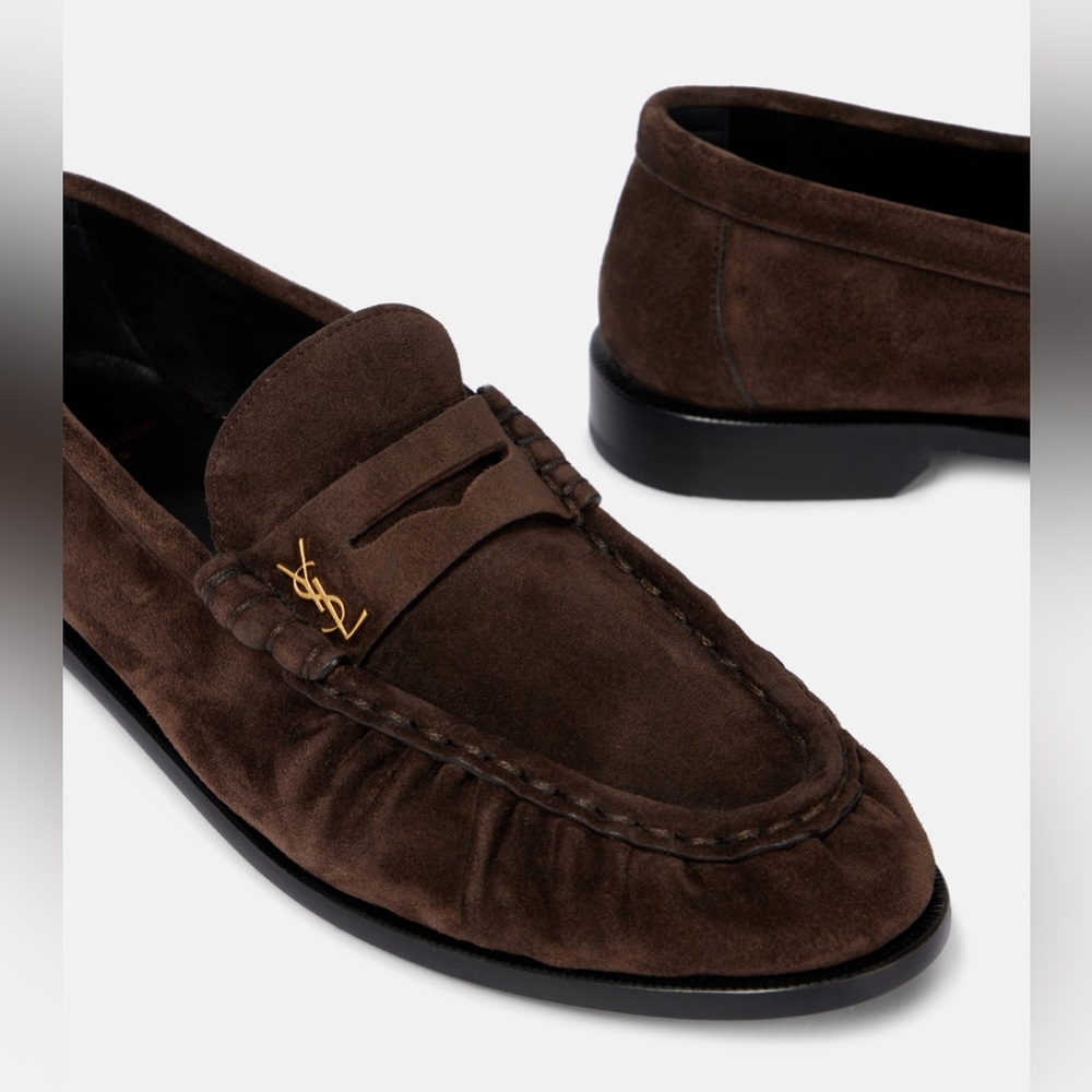 SAINT LAURENT LE LOAFER SUEDE PENNY LOAFERS - Picture 5 of 16
